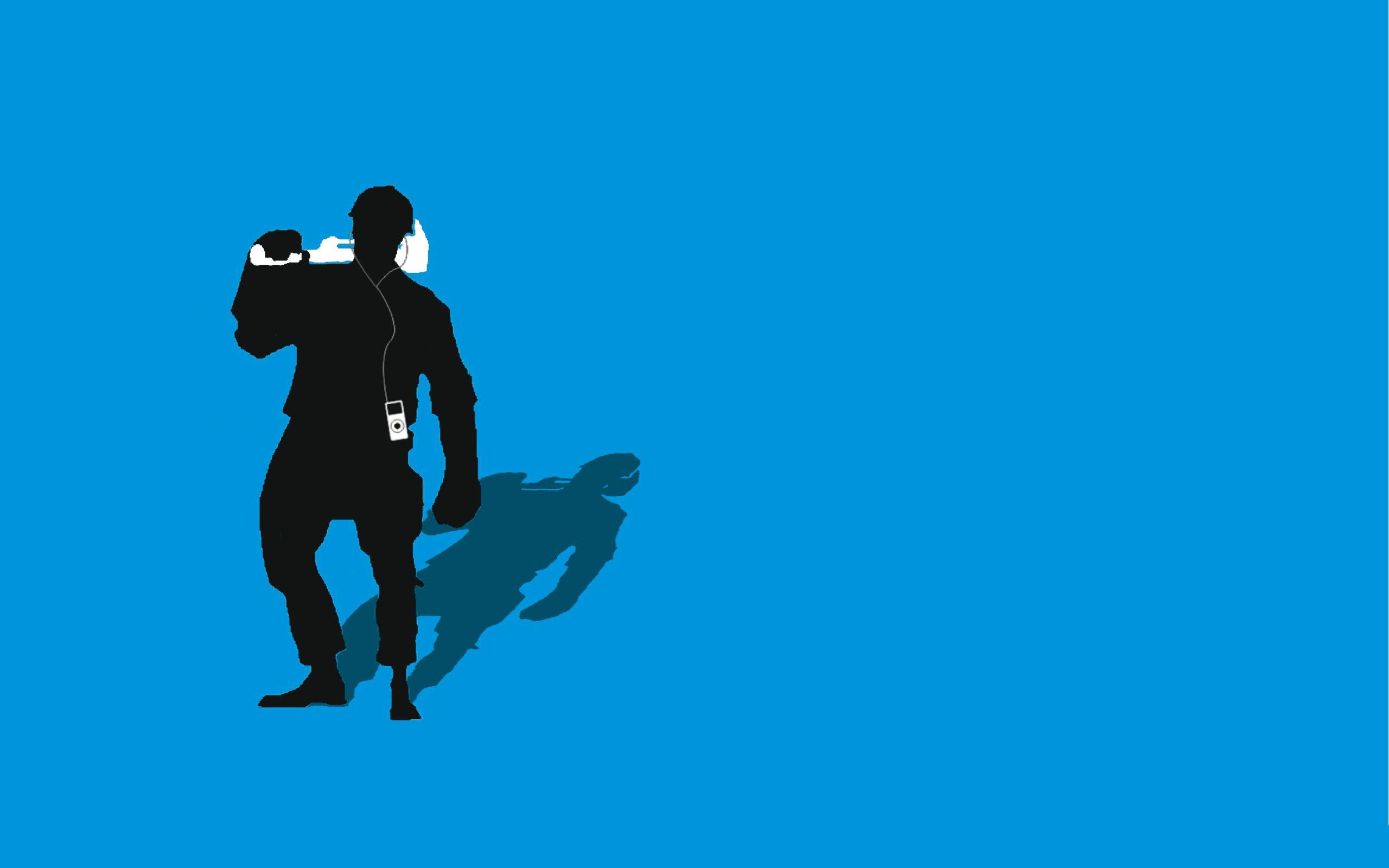 TF2 Blue Engineer Silhouette iPodEarbuds 2560x1600 by cwegrecki on