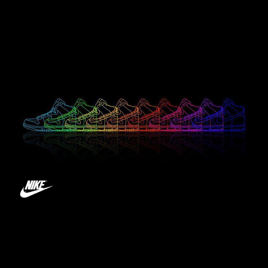 Nike Shoe Rainbow iPad Wallpaper Picture to pin
