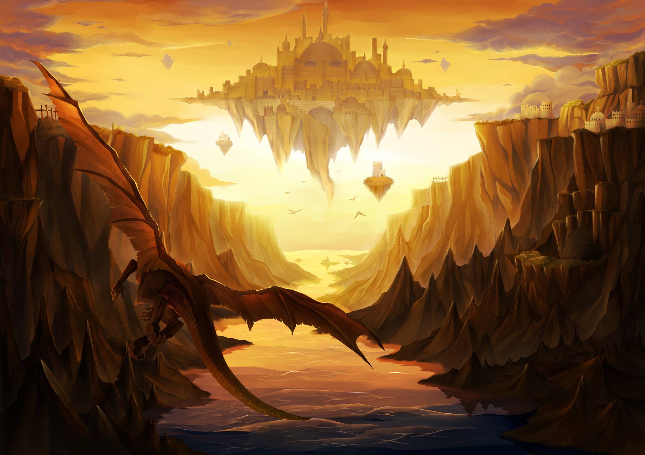 fantasy dragon landscape