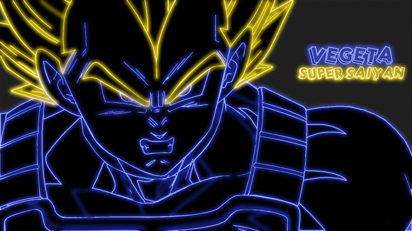 Vegeta Super Saiyan Neon Wallpaper