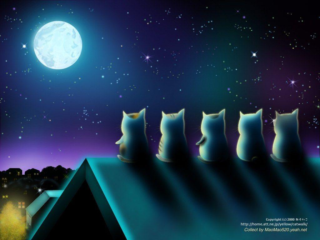 Japanese Cat Cartoon Wallpaper