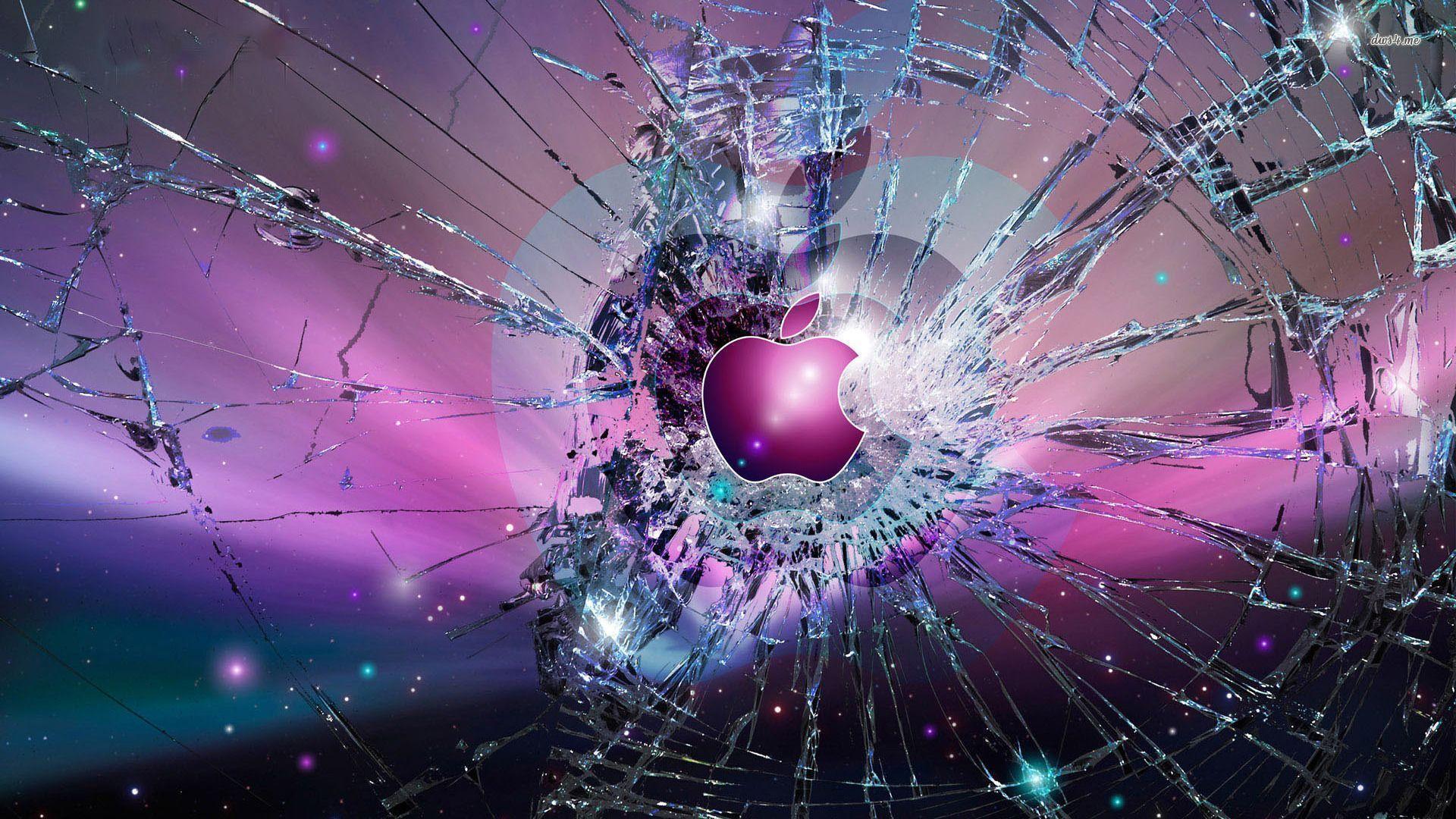Broken glass Apple logo wallpapers