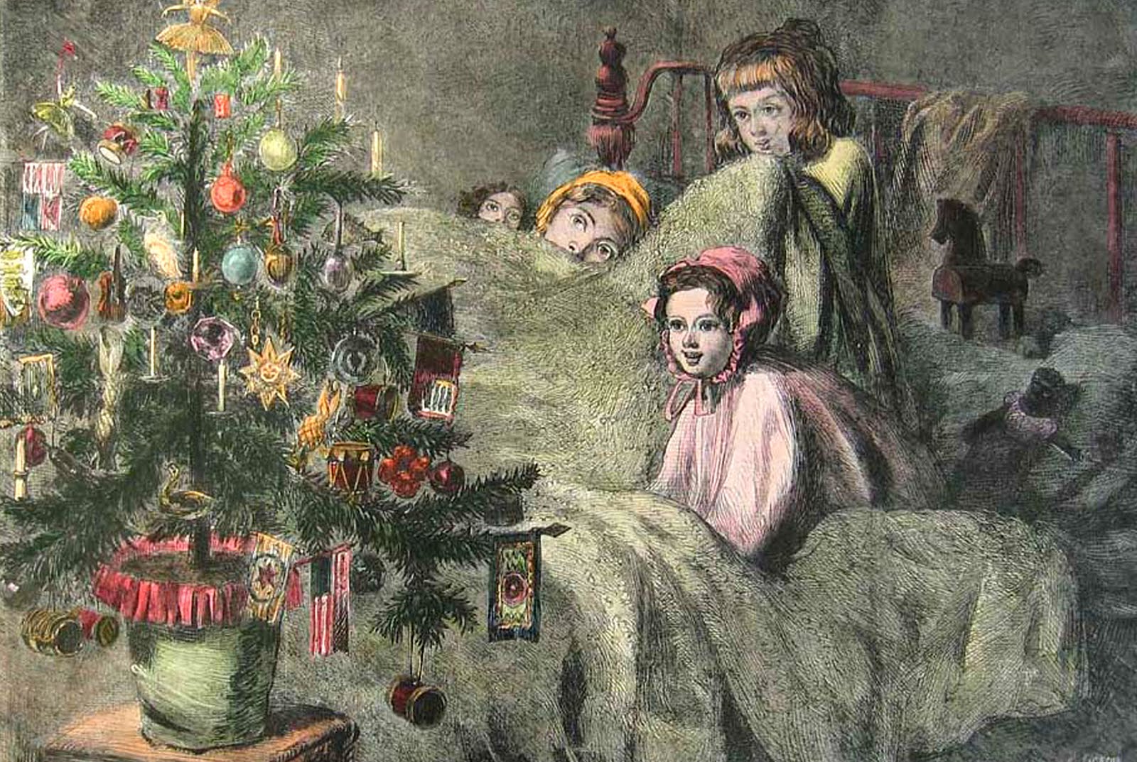 Victorian Christmas Image. Full Desktop Background