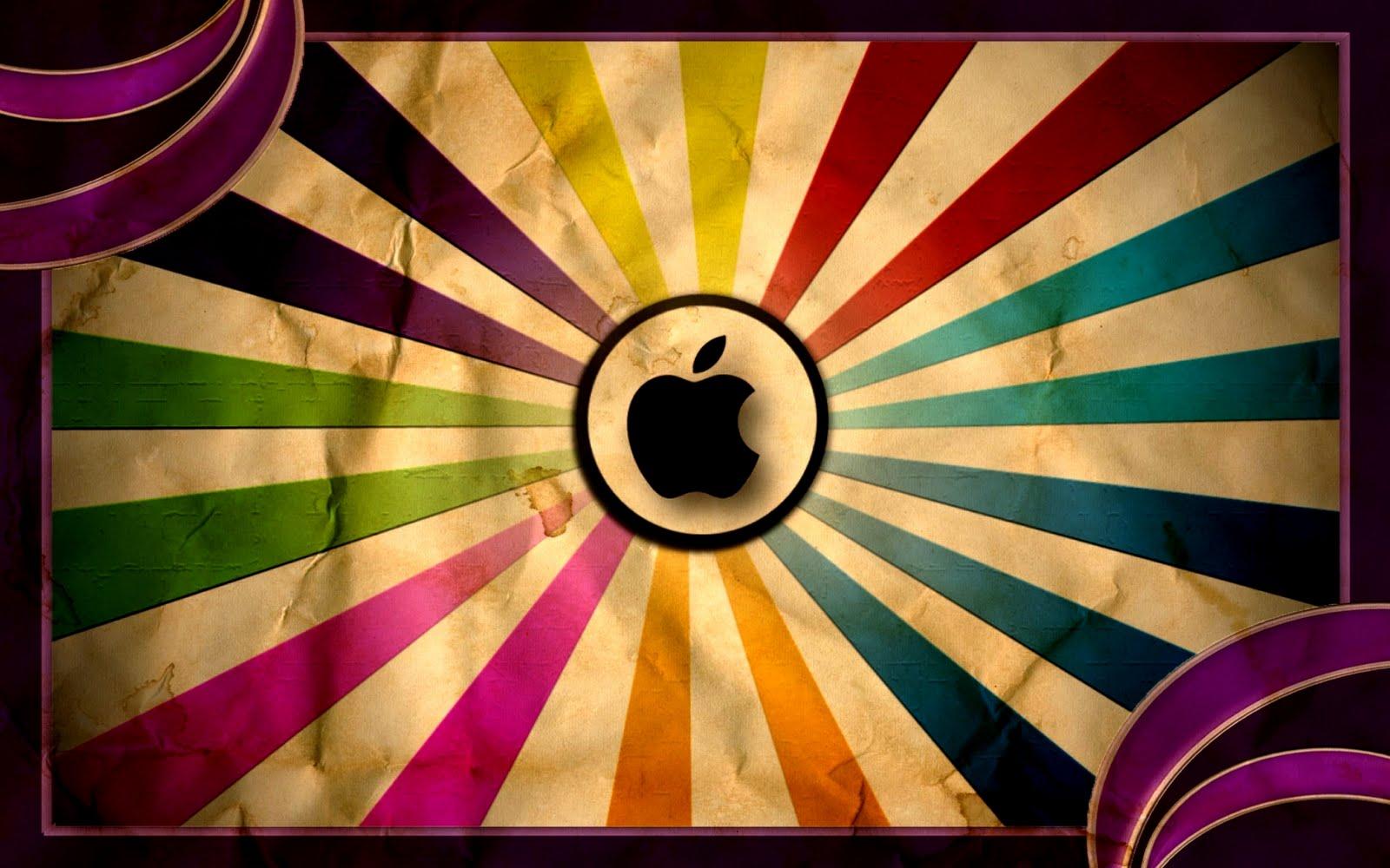 Apple Vintage Laptop Colorful Background Wallpaper. Colorful