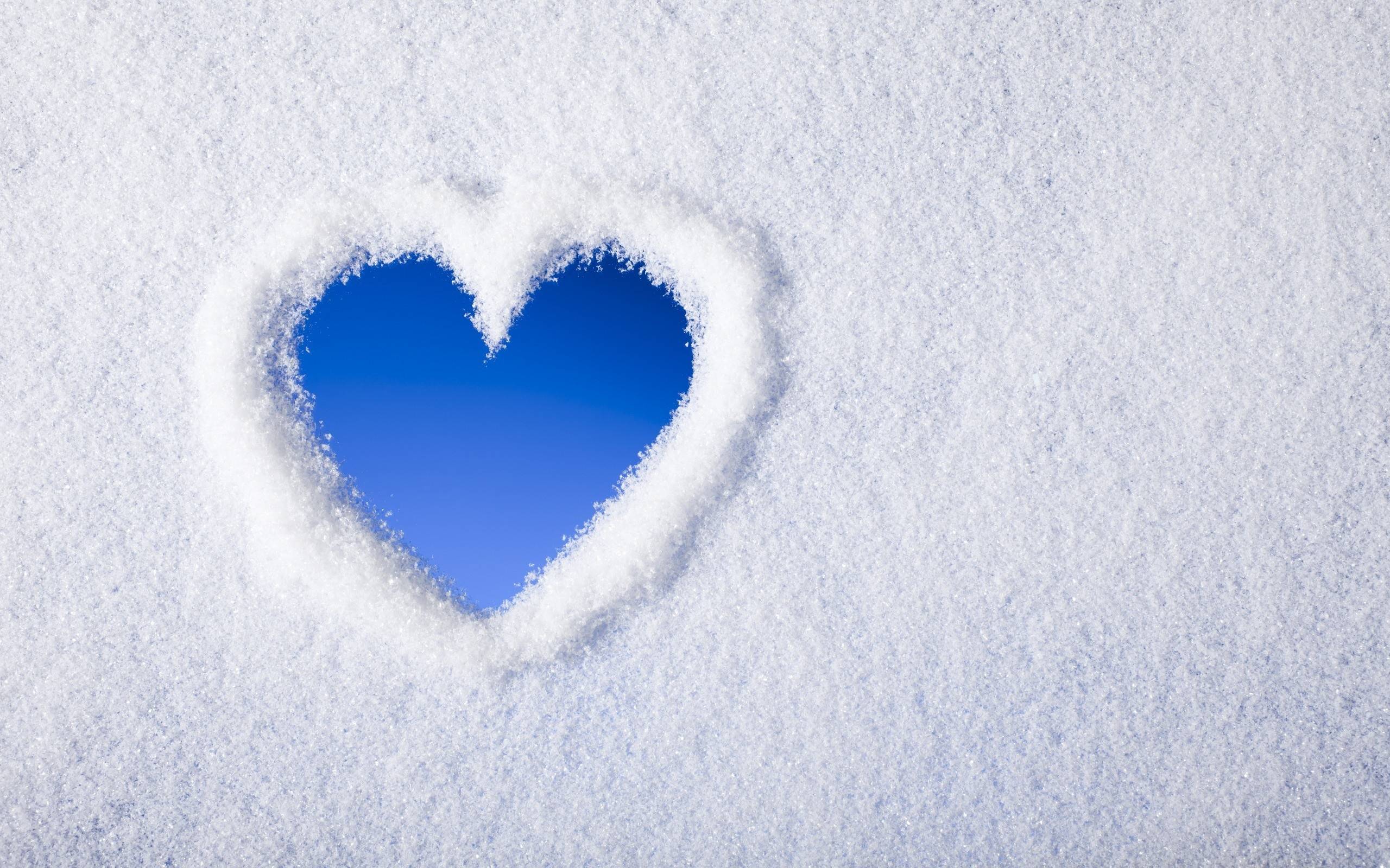 Snow Heart Background Wallpaper 2560x1600 px Free Download