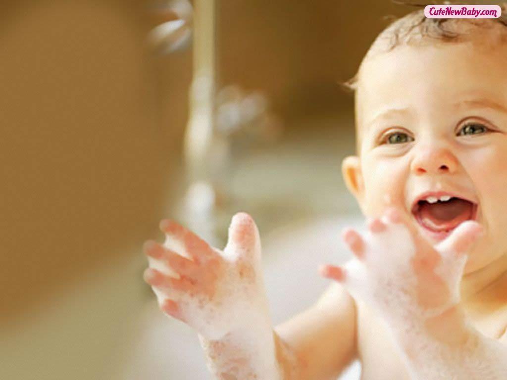 Cute Baby Bath Wallpaper Wallpaper Inn