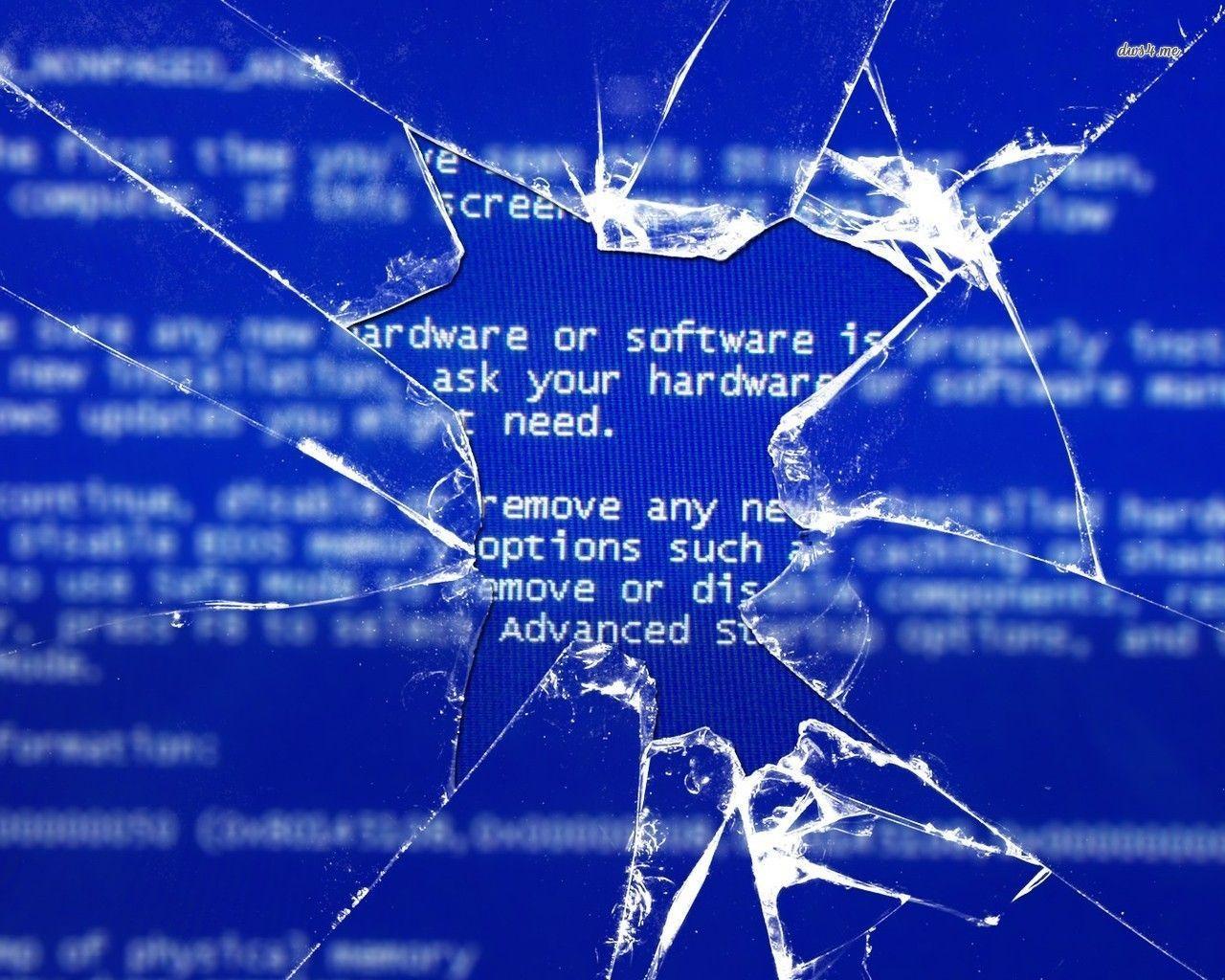 Broken Computer Screen Wallpaper