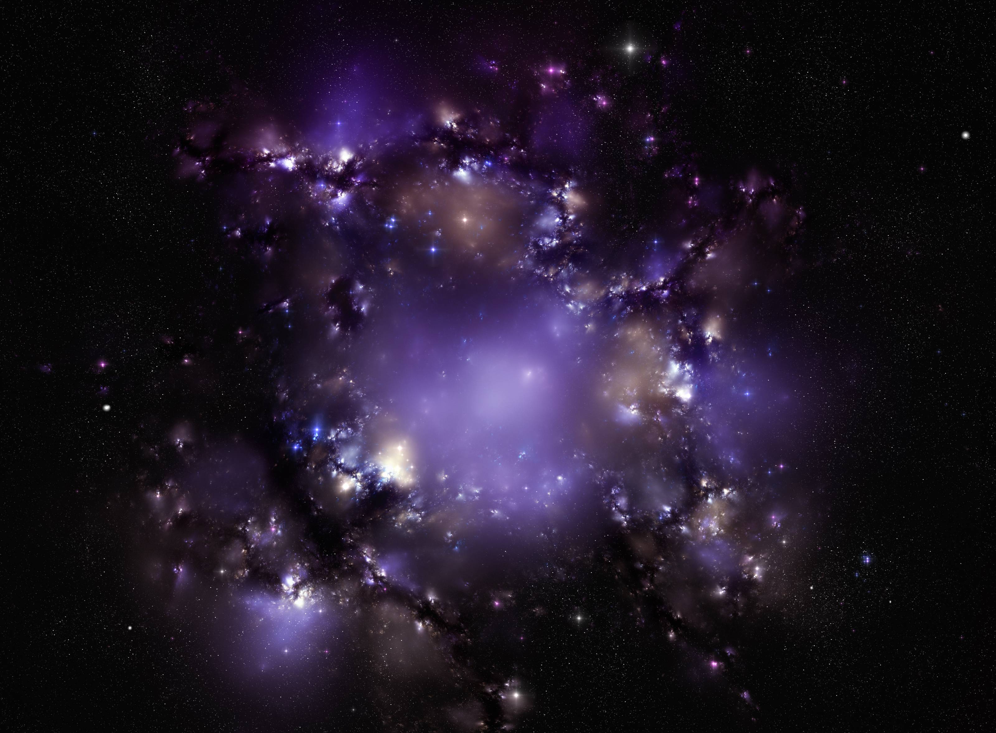 Outer Space Stars Purple Free Desk HD Wallpaper