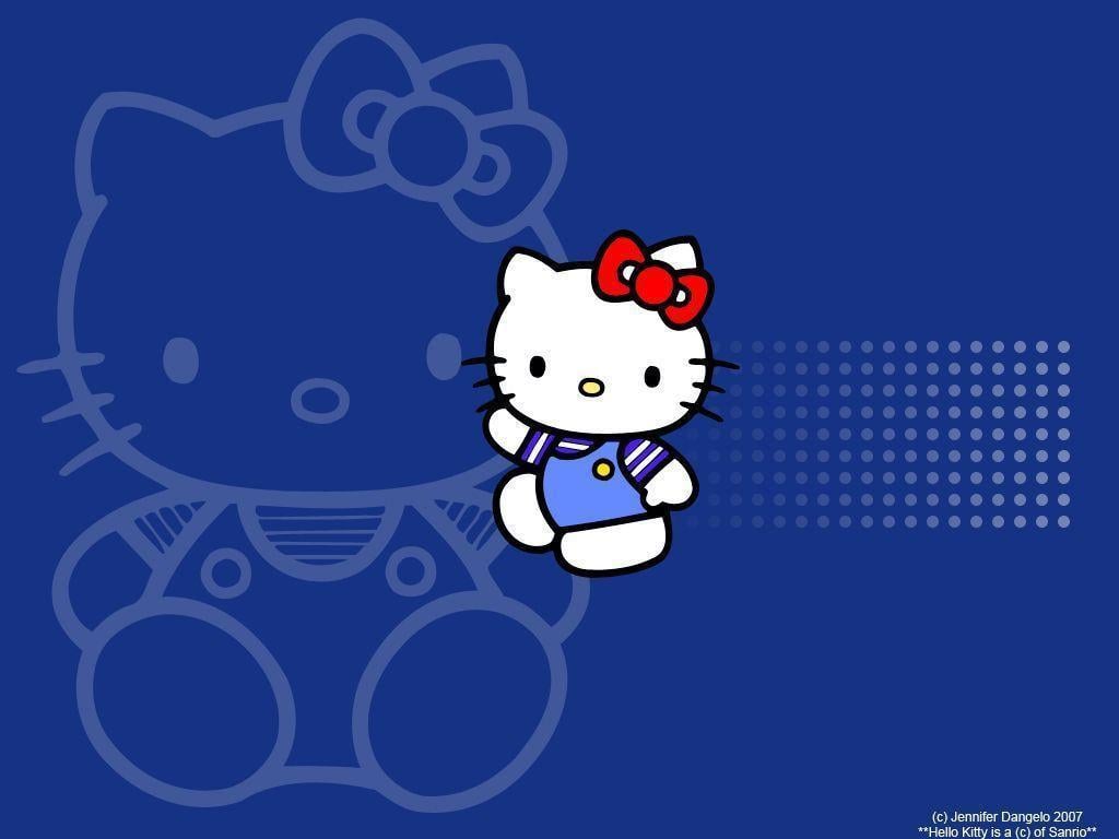 Wallpaper For > Hello Kitty Background For Twitter Blue