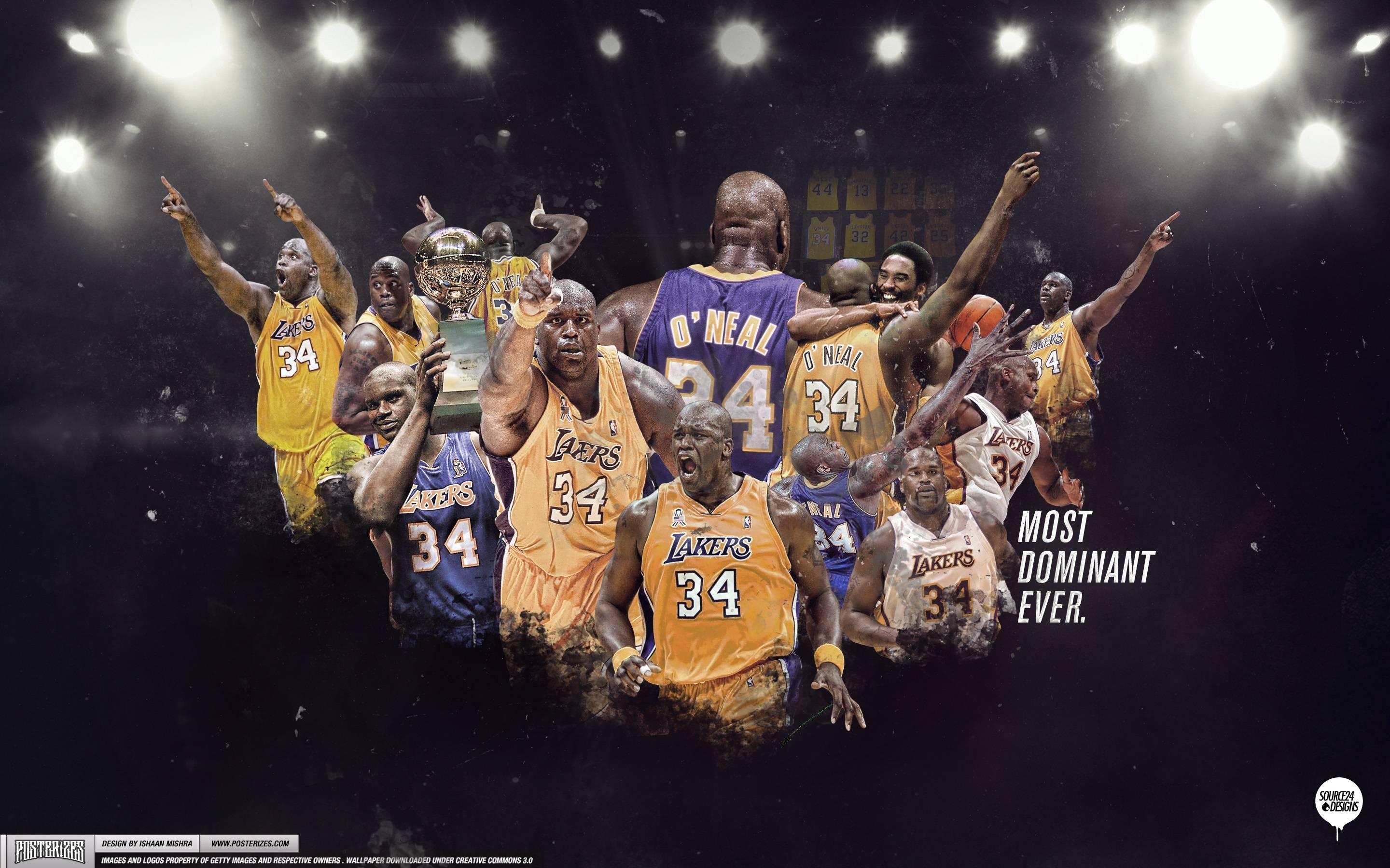 ShaqLakerLegendBySource24Posterizes_2880x1800 Lakers wallpaper HD
