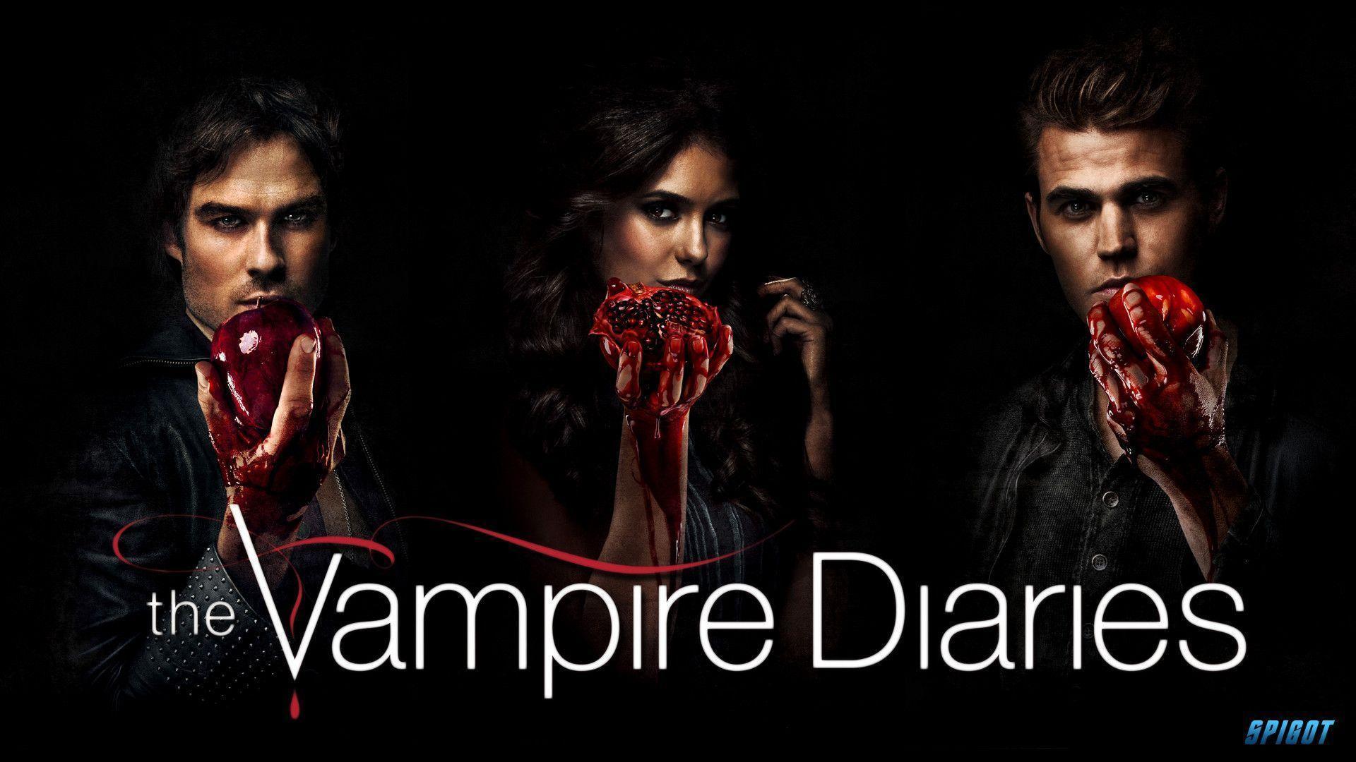 Wallpaper For > Vampire Diaries Wallpaper Damon And Elena Season 5