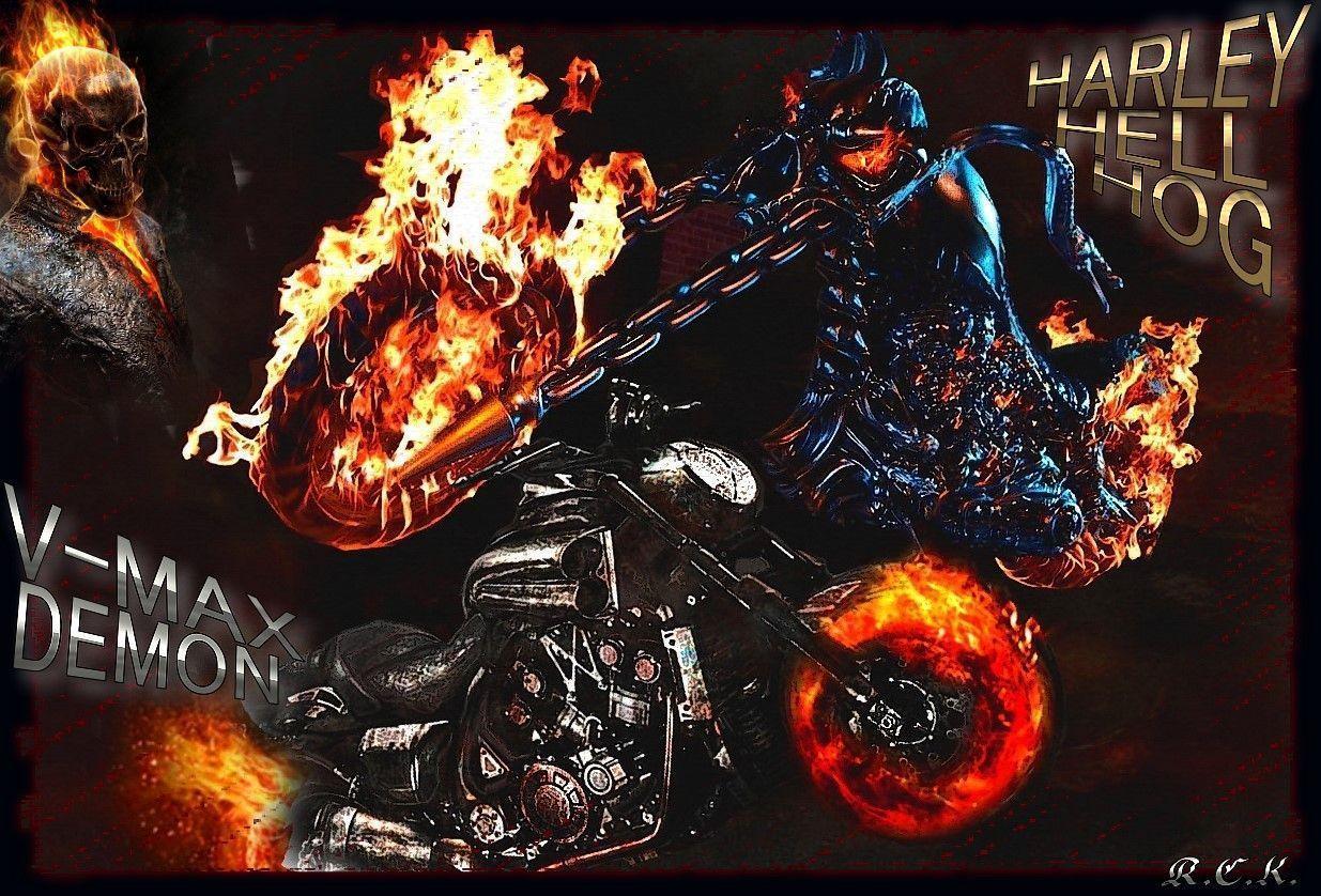 Wallpaper For > Ghost Rider Bike Mobile Wallpaper