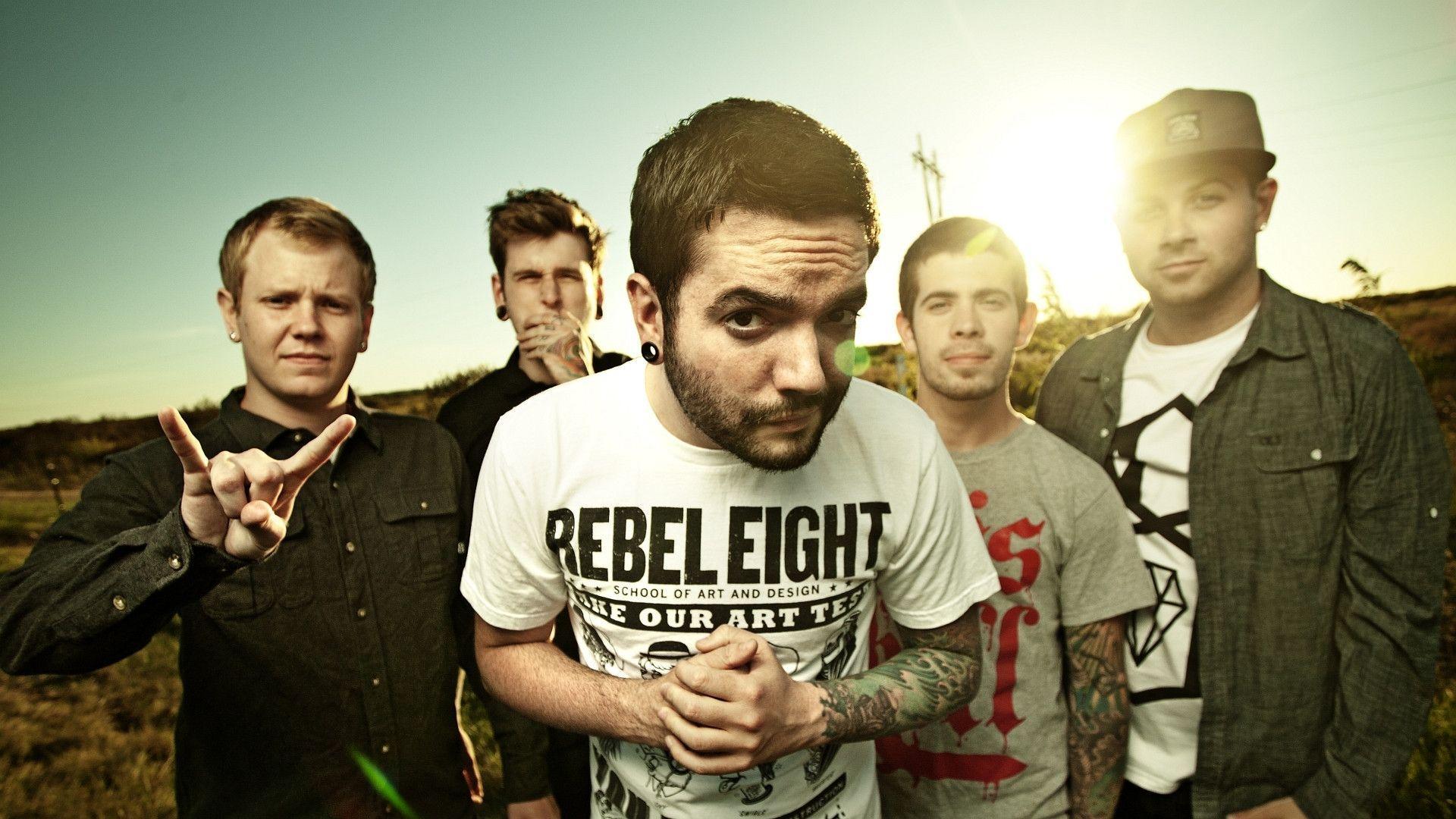 Download Wallpaper 1920x1080 a day to remember, sky, sun, tattoo