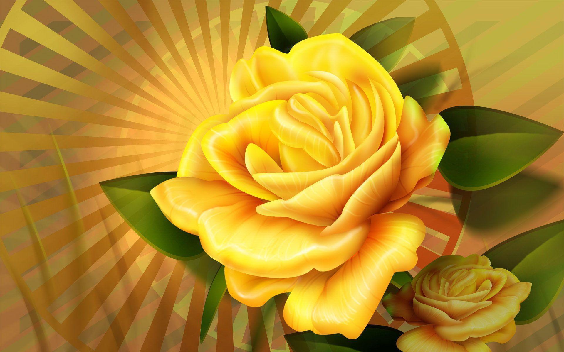 Wallpaper For > Yellow Roses Background