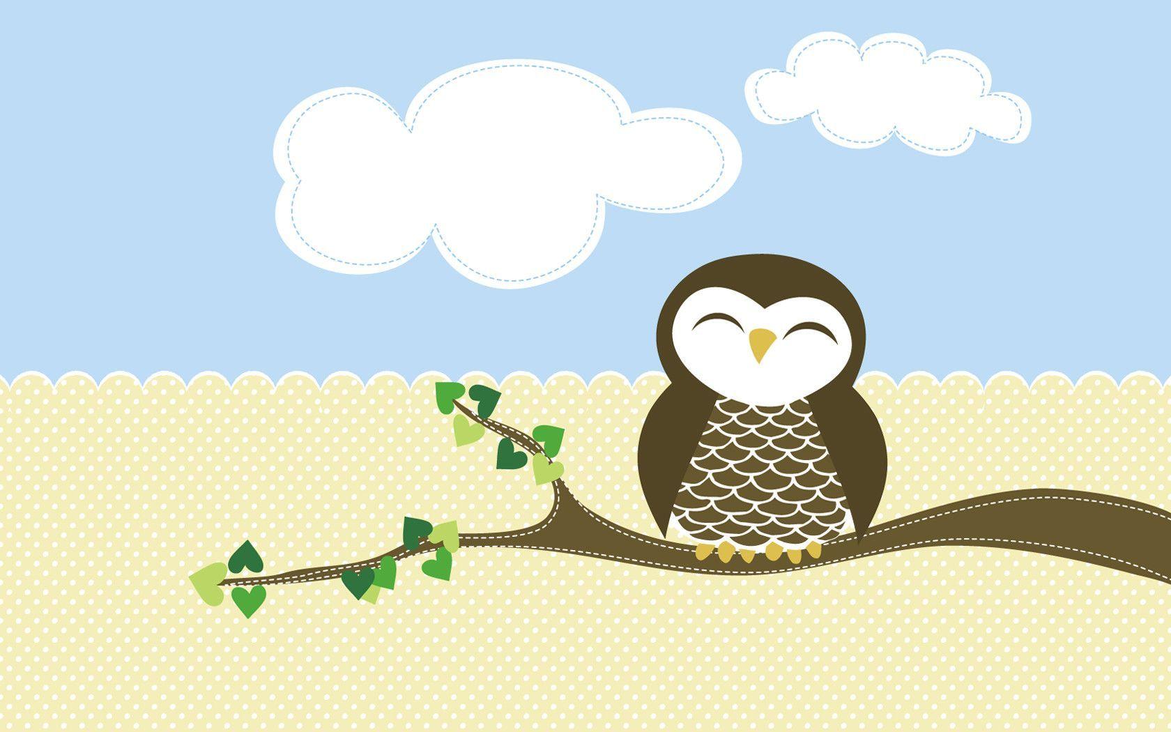 Wallpaper For > Cute Owl Desktop Wallpaper