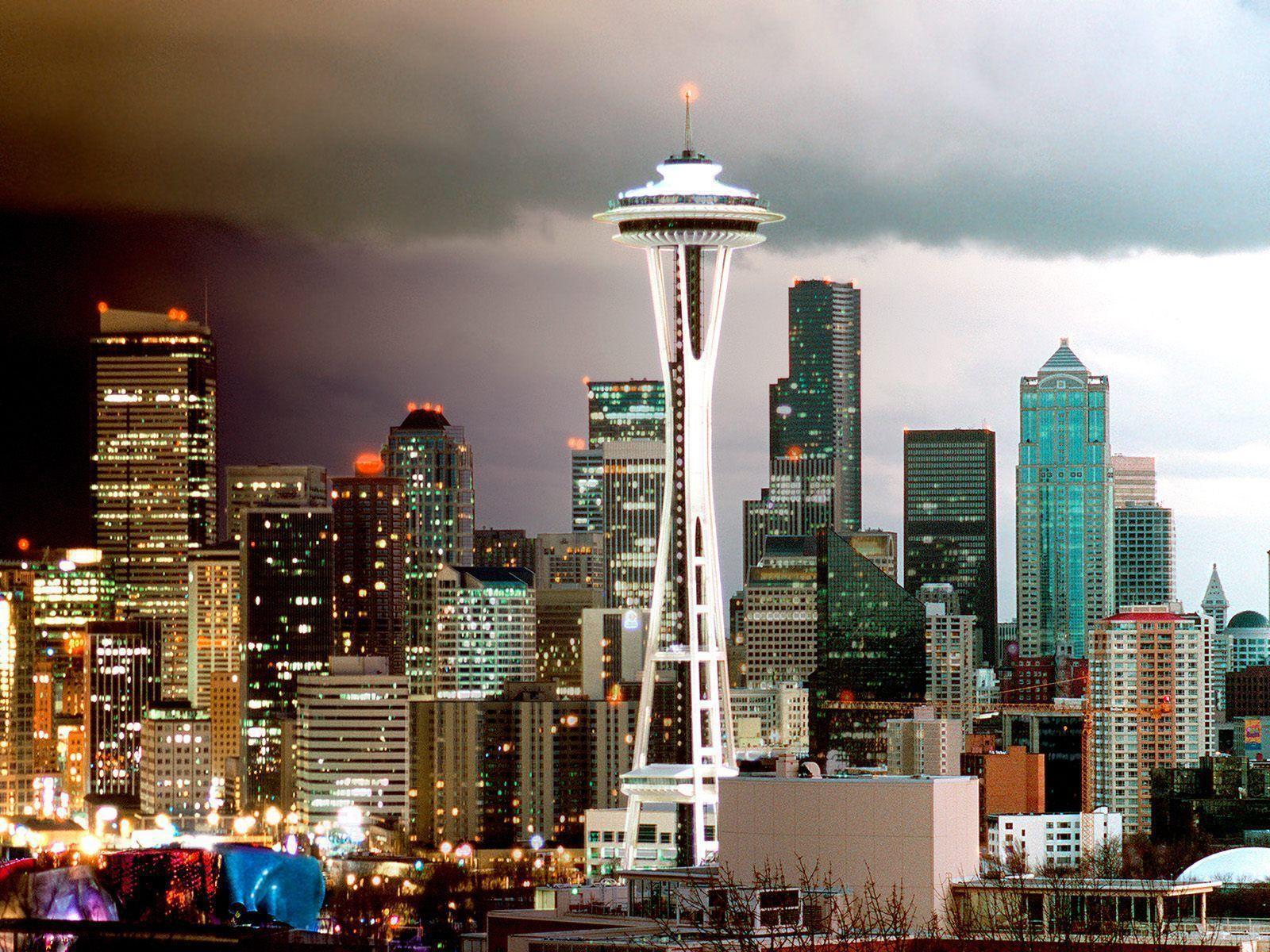 Seattle Skyline Washington Widescreen Wallpaper Picture Hd