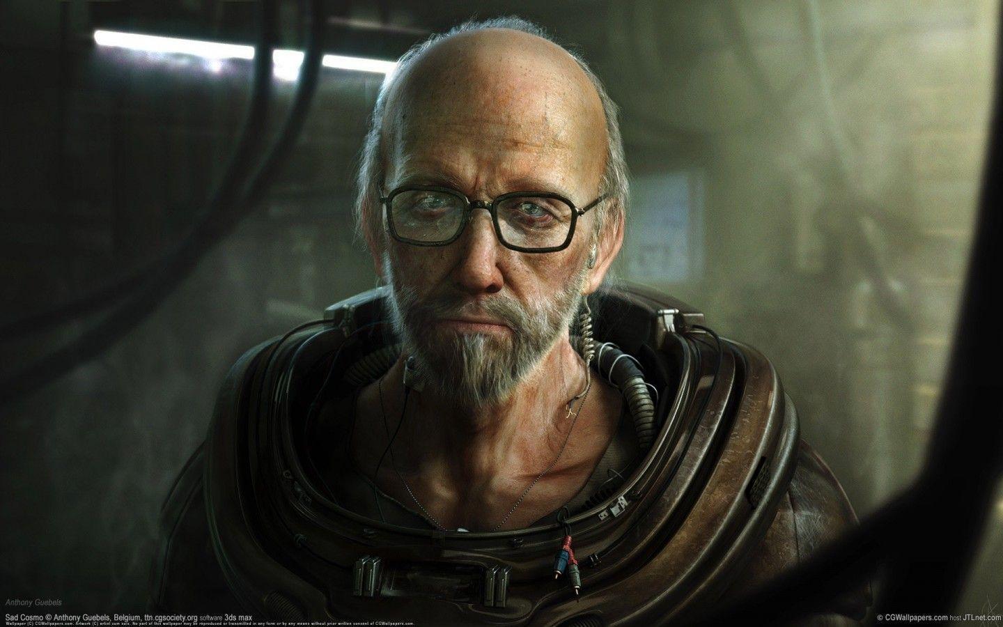 Cyberpunk Sci Fi Art: Old Man Space Man By Anthony Guebels. David