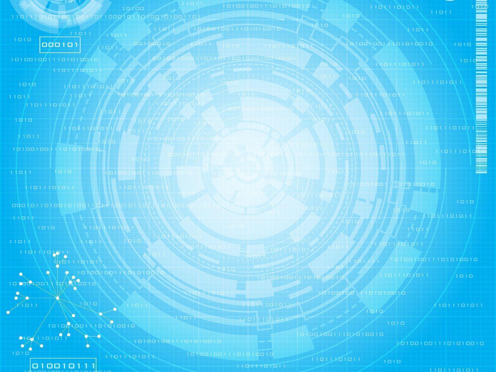 Blue Tech Circles Powerpoint Technology PPT Background