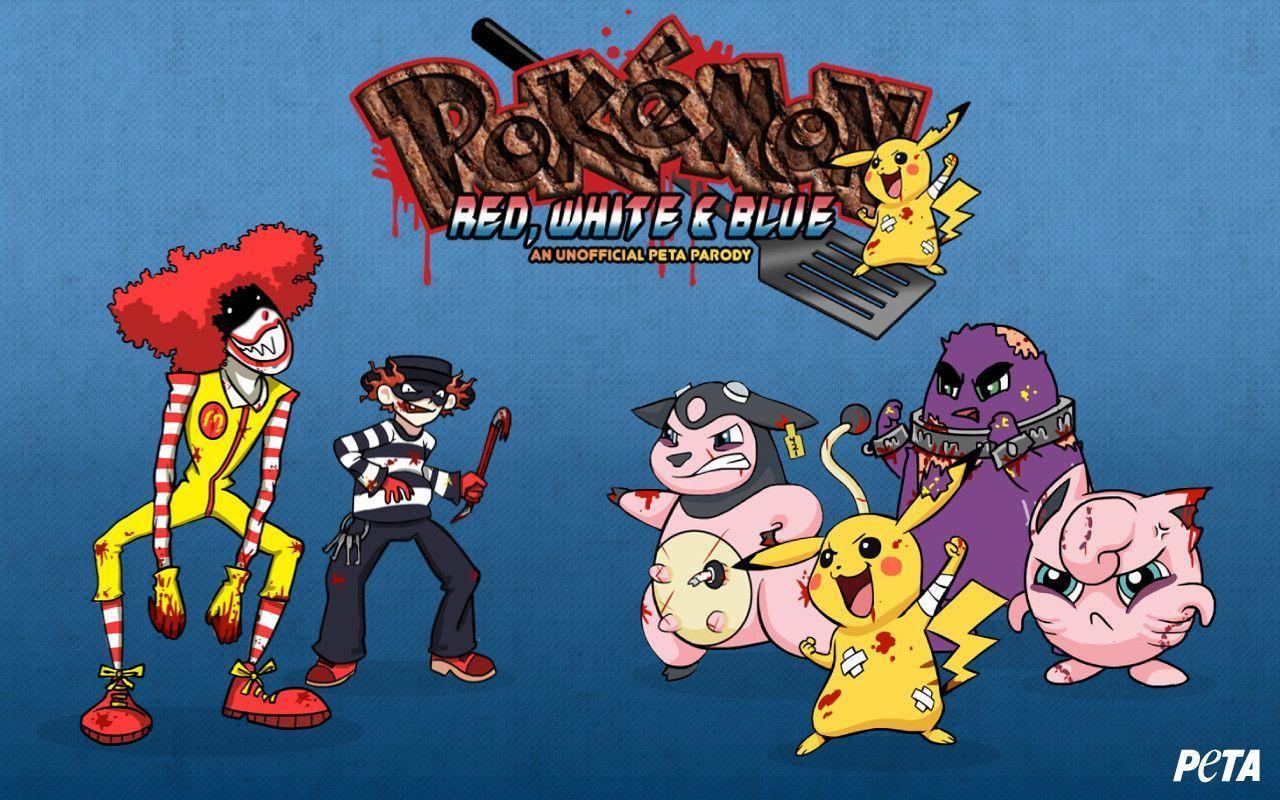 Pokémon: Red, White, & Blue—an Unofficial PETA Parody Game. Bonus