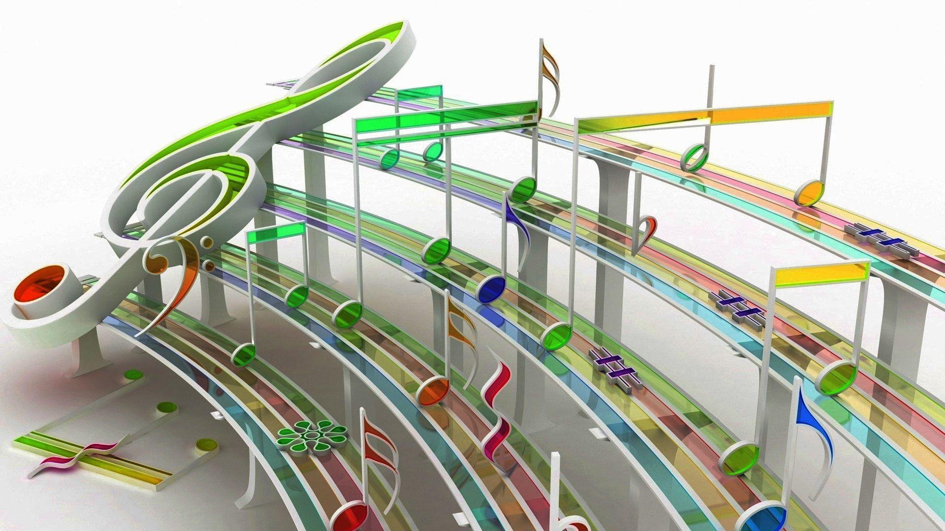 Colorful Music Notes Wallpaper Green And Yellow Gradient