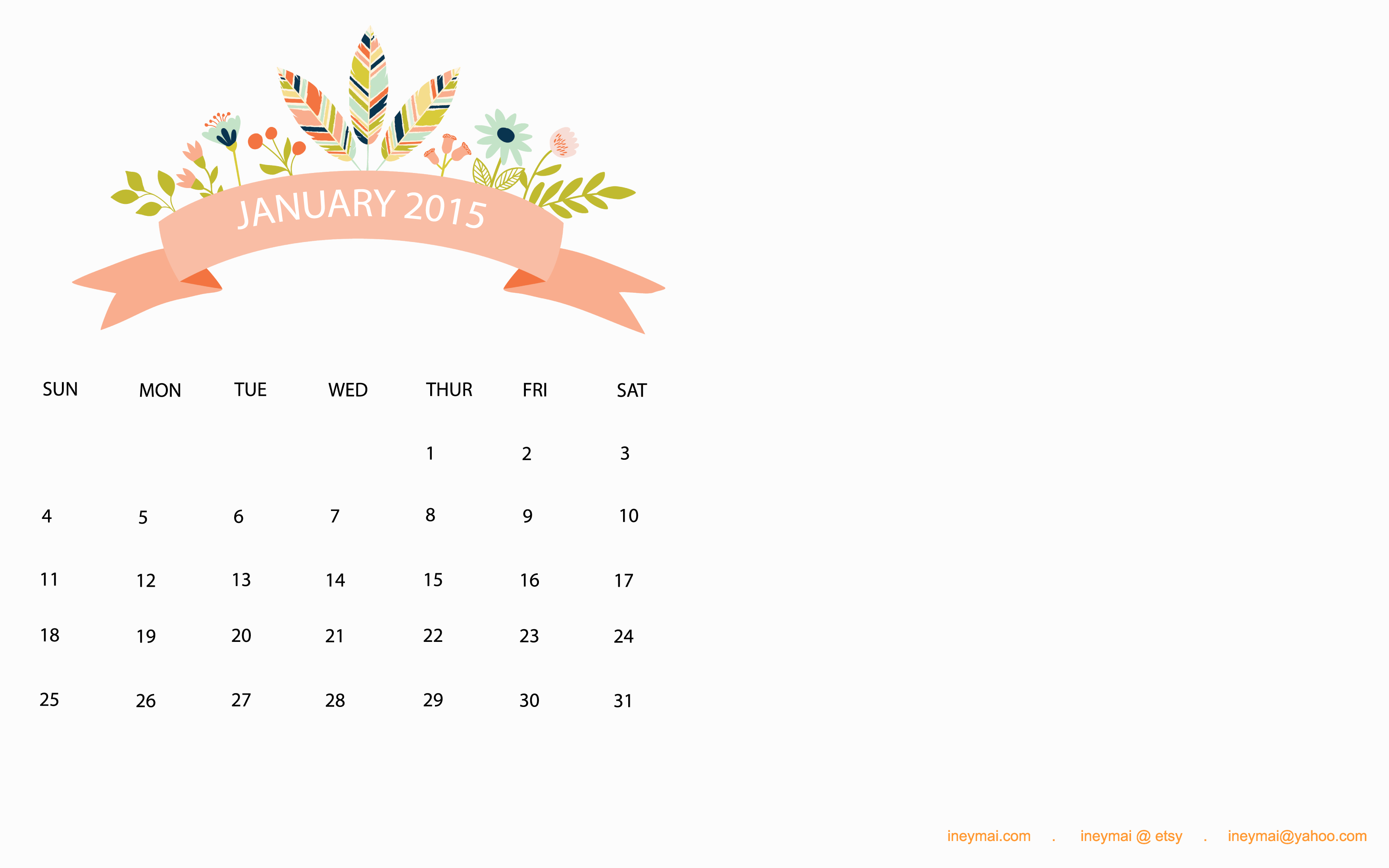 Especially made for you! Free January 2015 desktop wallpaper