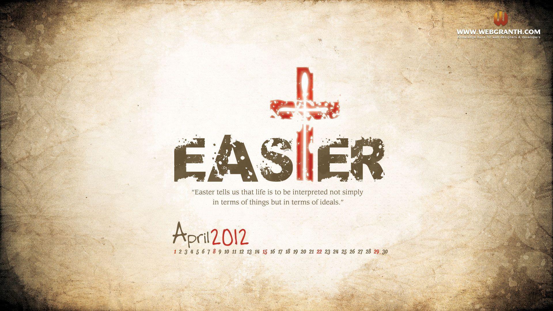 Easter Wallpaper, Happy Easter Wallpaper 2012 with Calendar