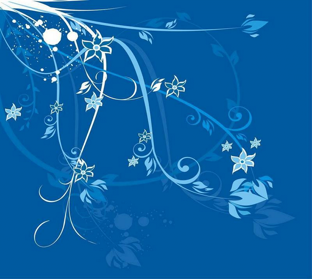 Blue Floral Picture and Wallpaper Items