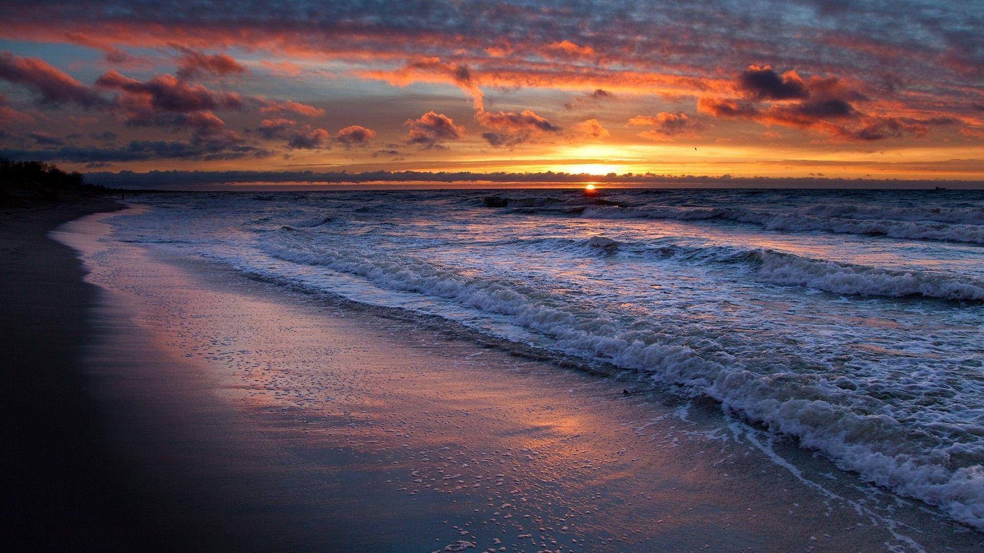 beautiful beach sunset wallpaper top desktop background