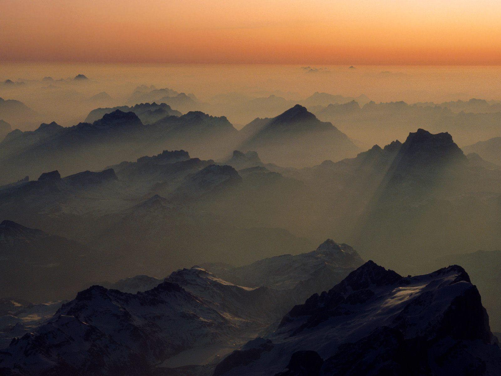 Misty peaks, Alps, Austria wallpaper and image