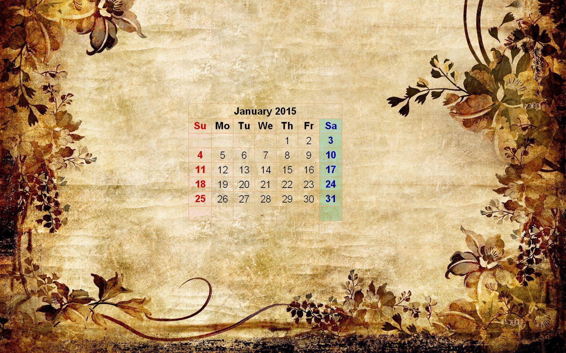 January 2015 Calendar Image and Wallpaper. Happy Holidays 2014