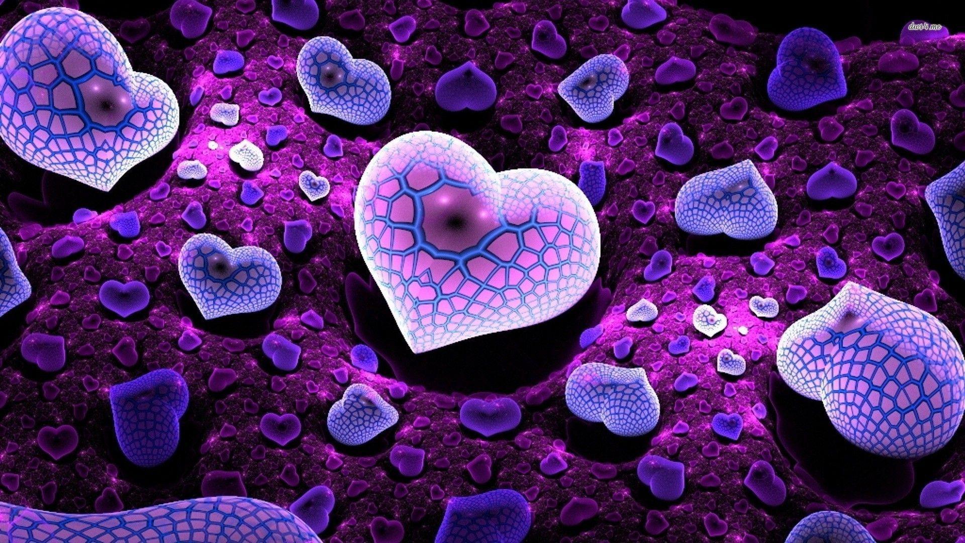 Neon Purple Hearts