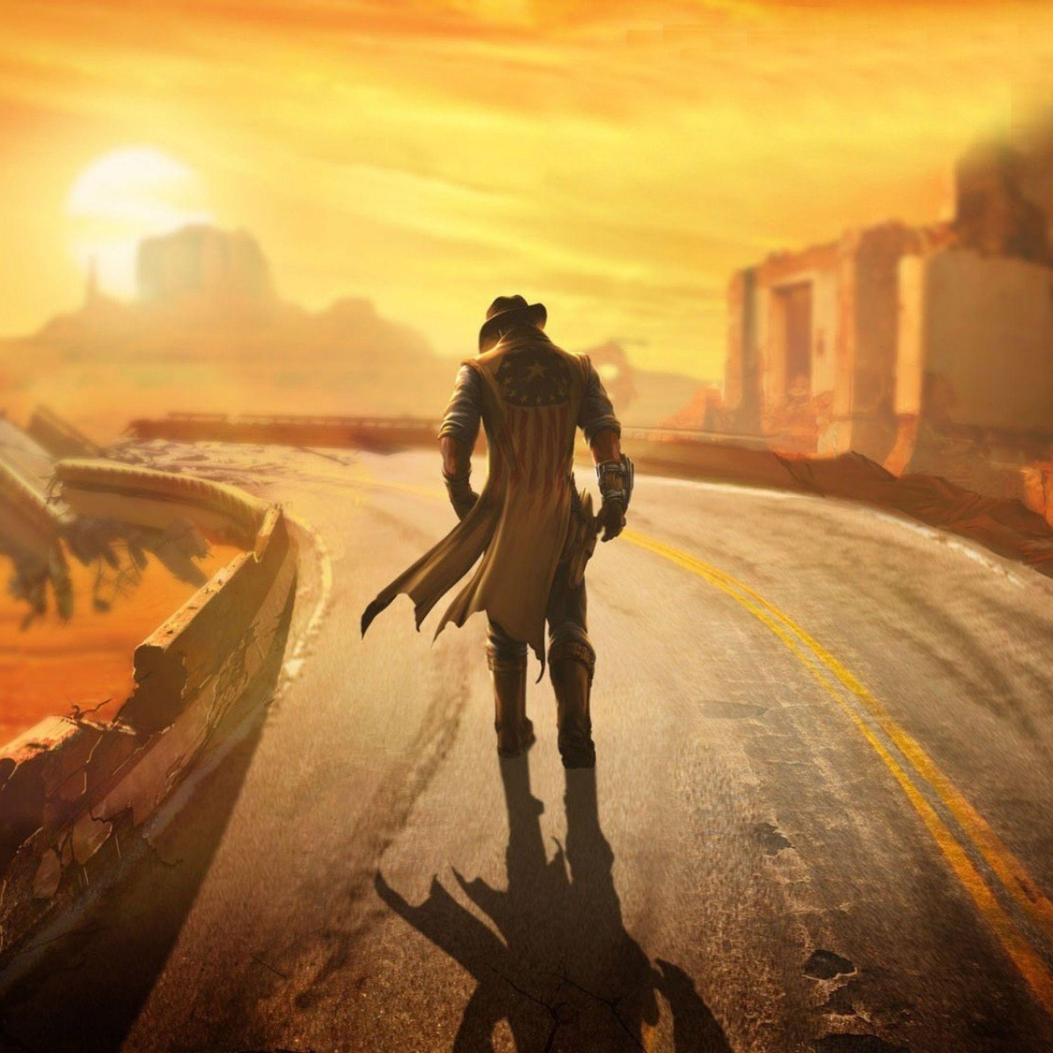 Download Wallpaper 2048x2048 fallout, new vegas, wasteland, loner