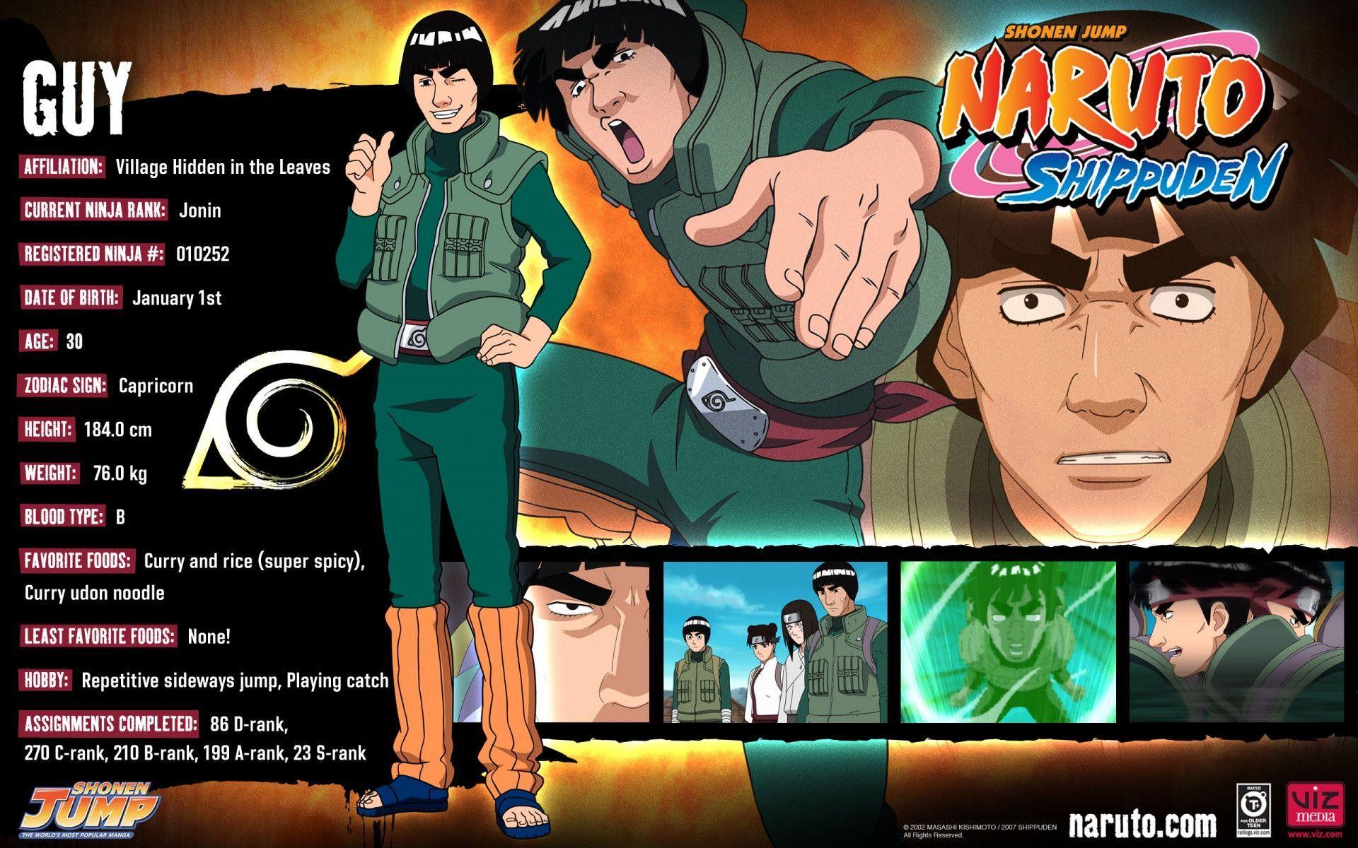 Guy Profile Naruto Shippuden Wallpaper Wallpaper. High