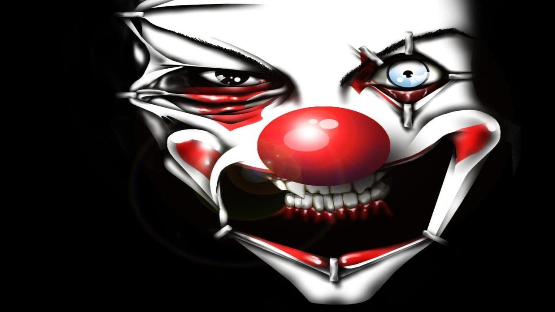 Evil clown face free desktop background wallpaper image