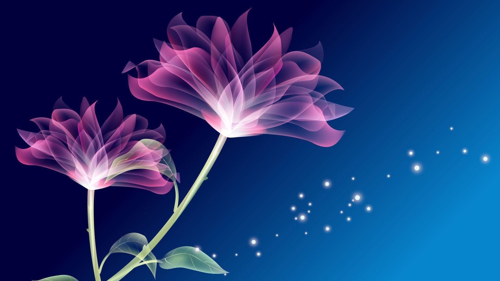 Beautiful Flowers Blue Abstract Awesome iPhone Wallpaper HD