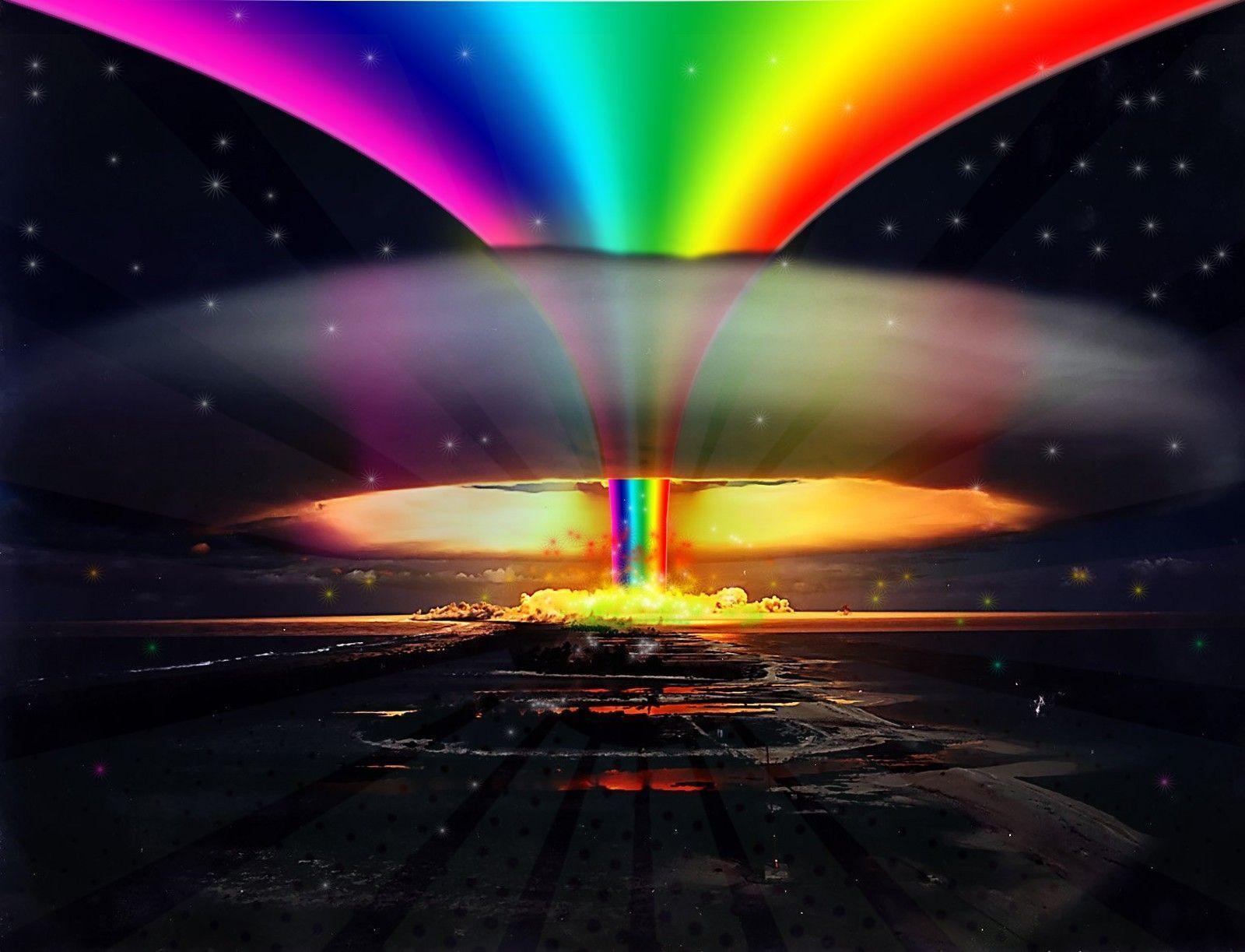 Wallpaper nuclear, rainbow, explosion, rainbow, explosion