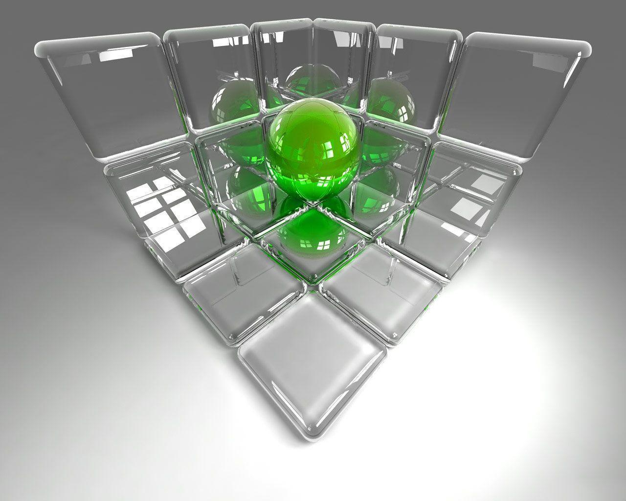 Desktop Wallpaper · Gallery · 3D Art · Glass Composition 3D