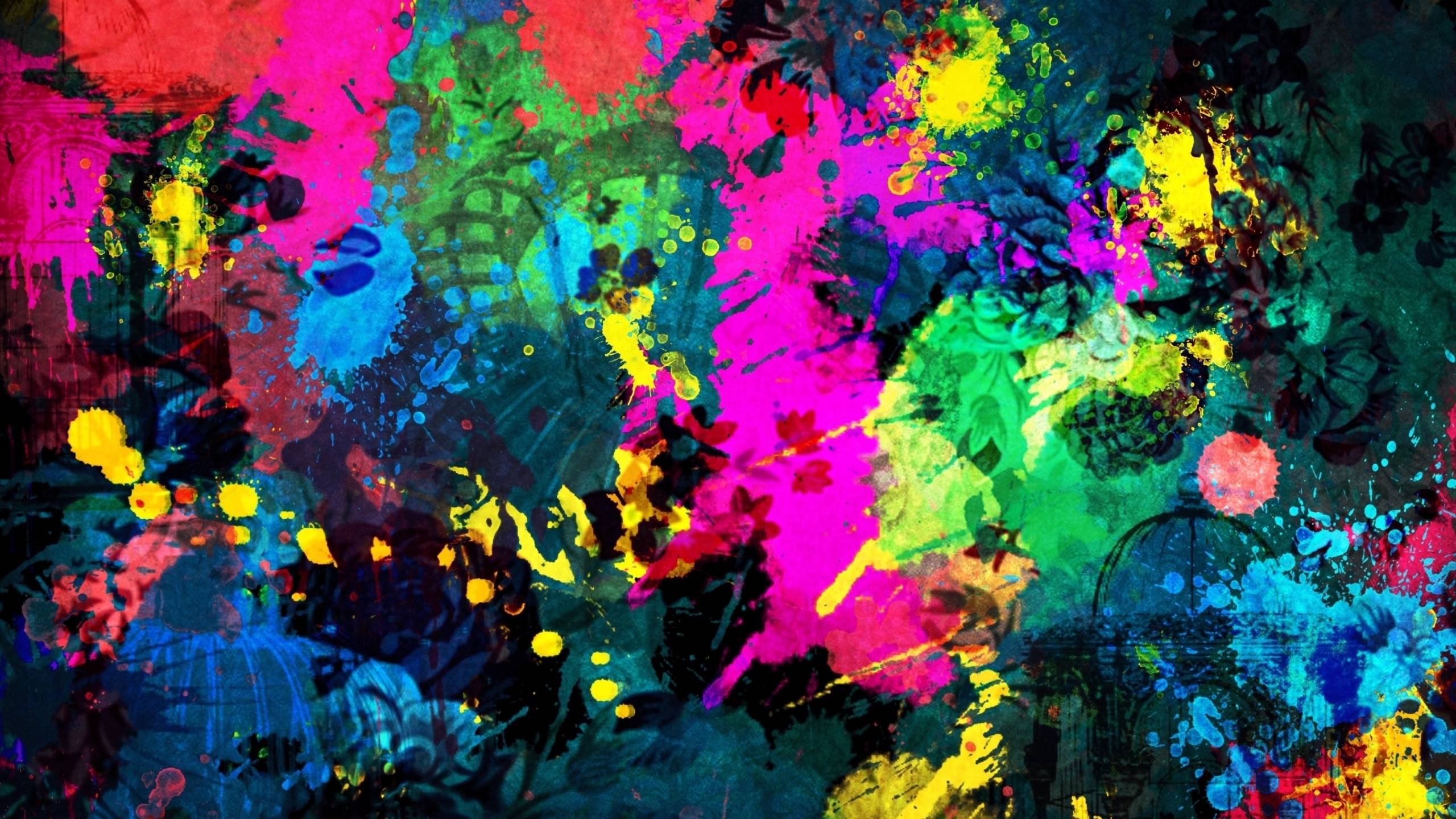 Colorful Paint Splatter Wallpaper for iMac. High Quality PC