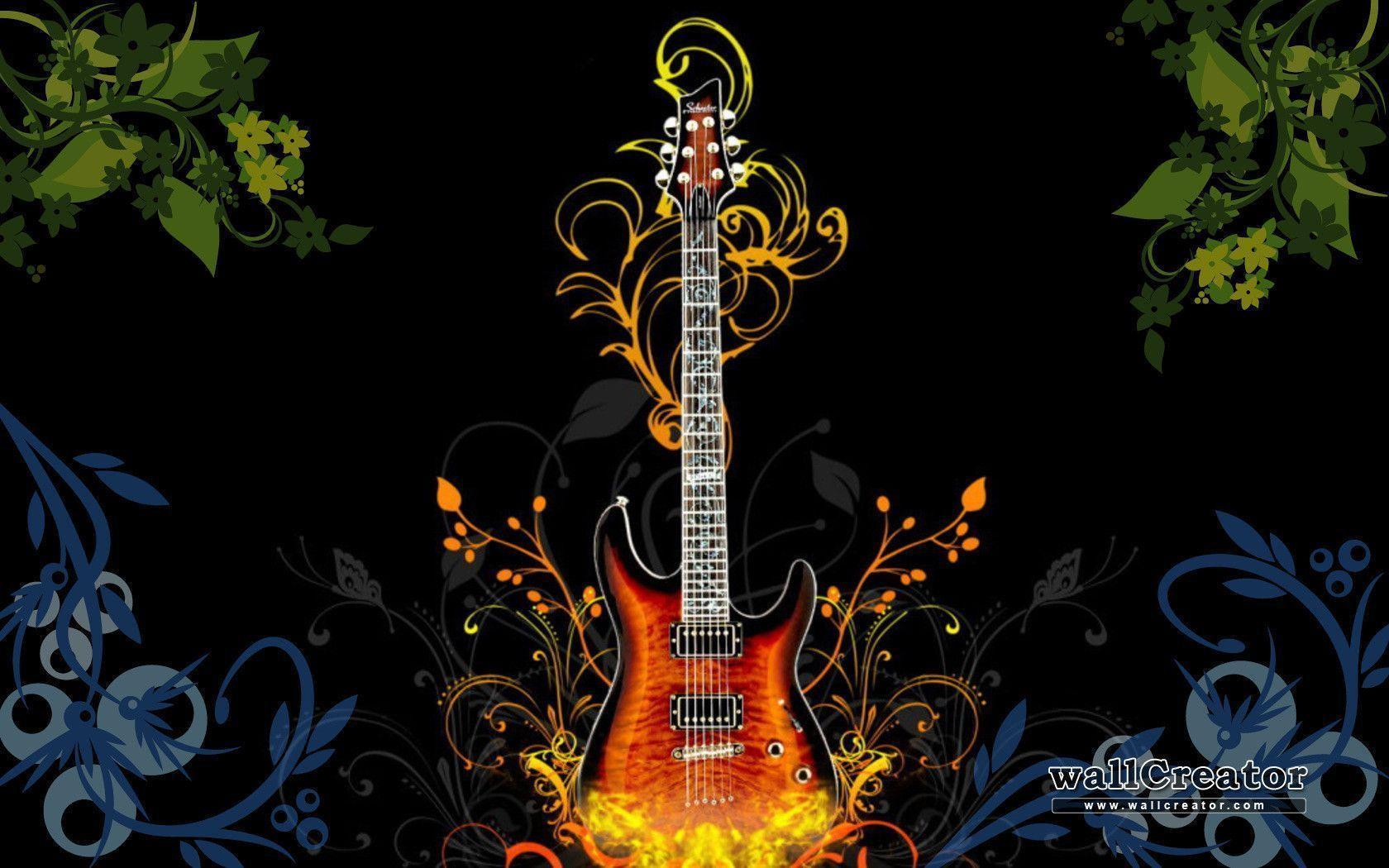 Cool guitar background / 1050 Wallpaper