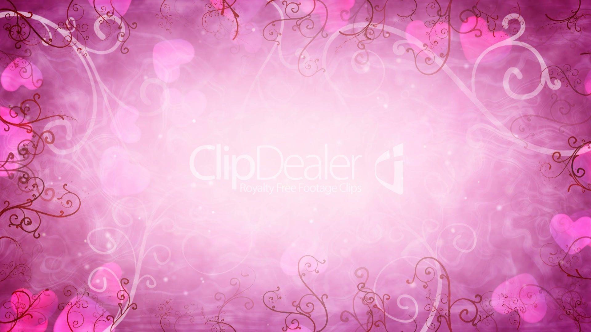 Hearts And Flourishes Loop Romantic Background: Royalty Free Video