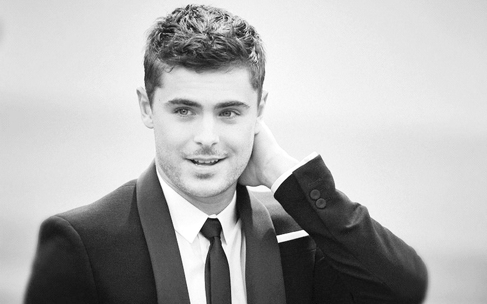 Zac Efron Wallpaper Black White. Free Download HD Wallpaper