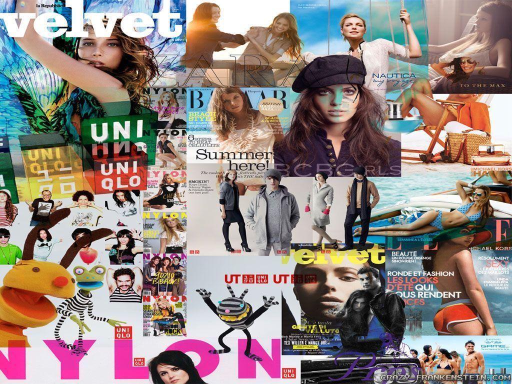 Fashion Magazine Collage Wallpaper 1024×768