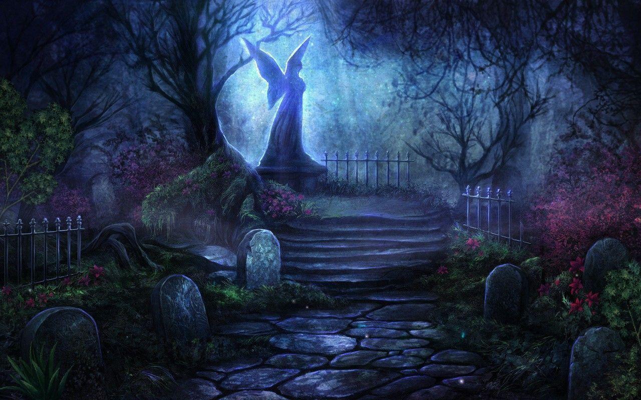 graveyard Fantasy Wallpaper Background