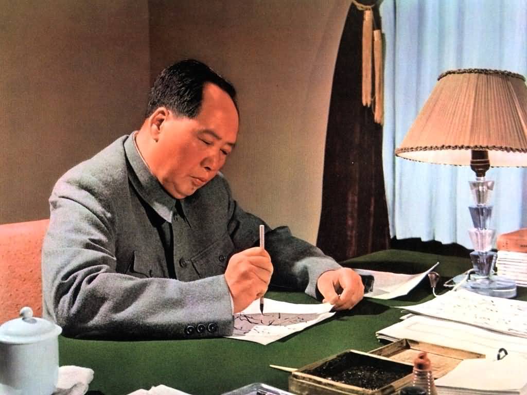Mao Zedong, working wallpaper