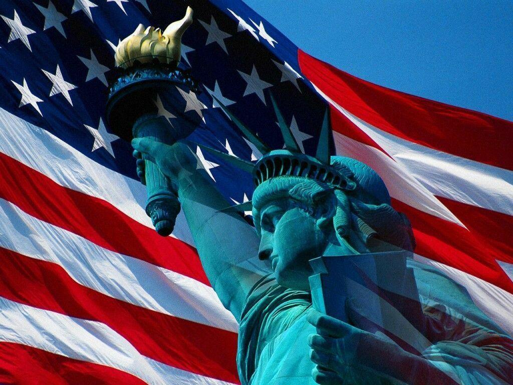 Statue Of Liberty American Flag wallpaper
