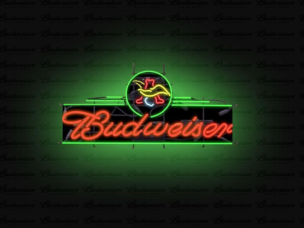 neon budweiser sign picture, image