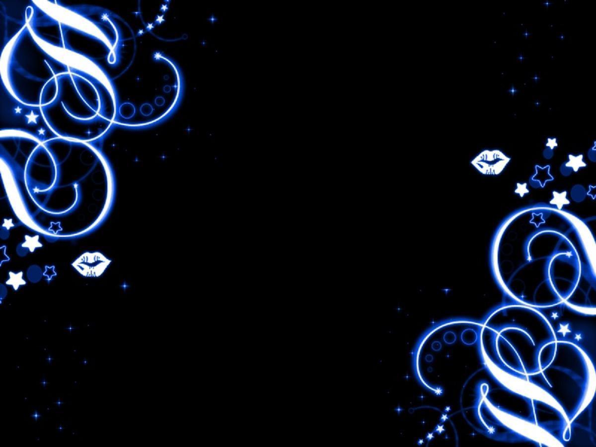 beautiful blue swirls design black Wallpaper Background HD Wallpa