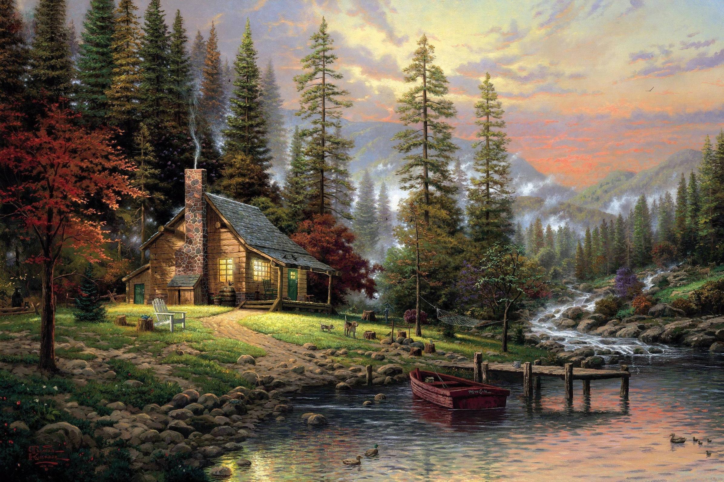 Wallpaper Pictorial art Thomas Kinkade, free desktop photo 281744