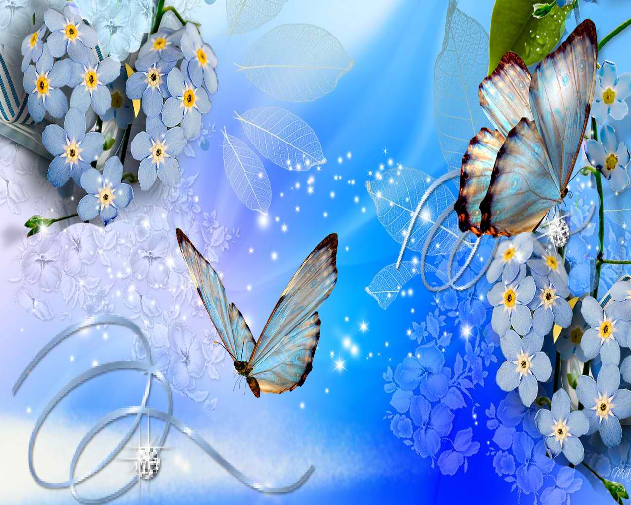 Download high definition Blue butterflies wallpaper. Butterfly