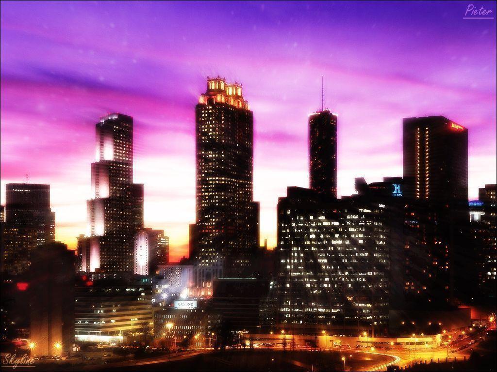 skyline Atlanta HD desktop background Wallpaper. HD Wallpaper Again